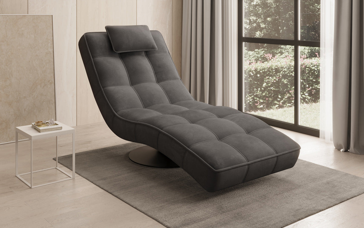 Designer Relax Lounger Livara Velvet with Swivel Function