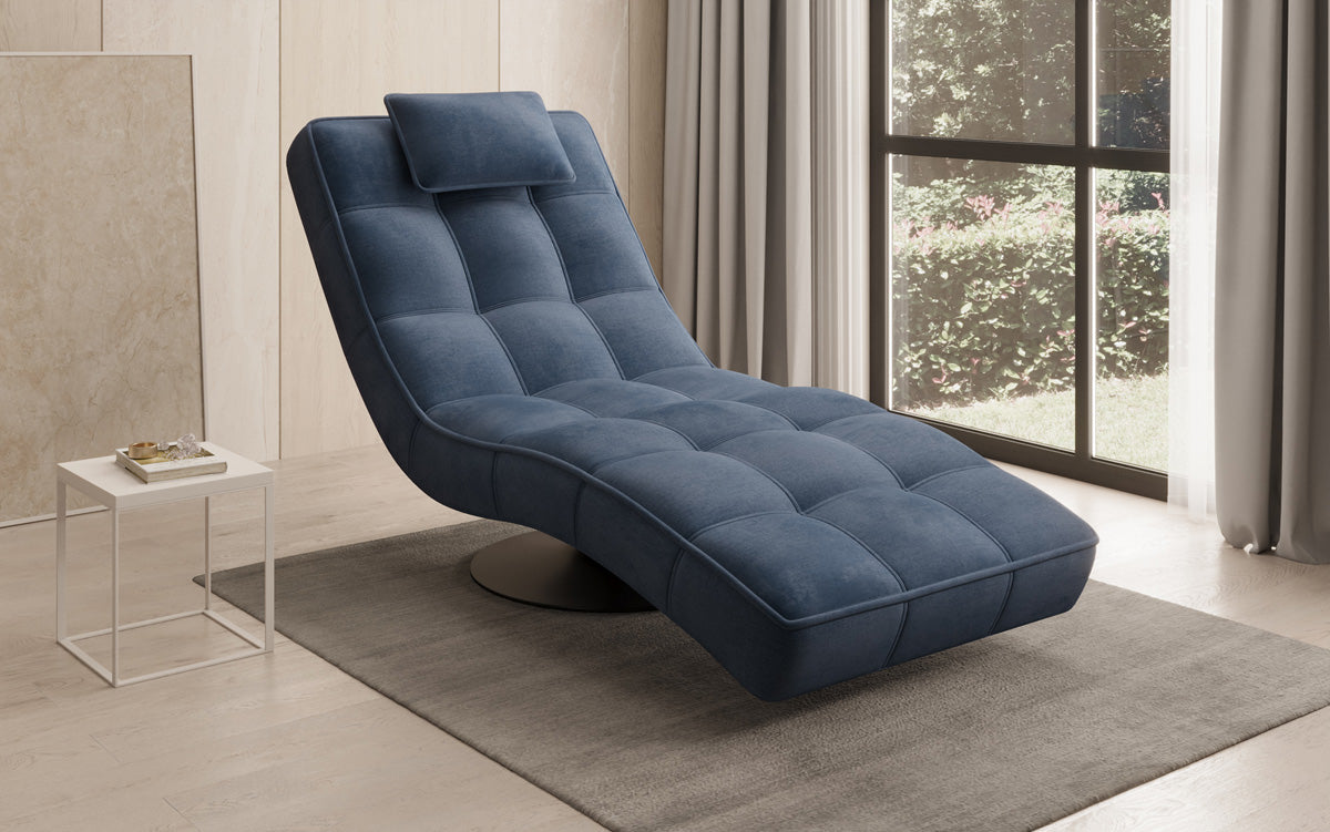 Designer Relax Lounger Livara Velvet with Swivel Function