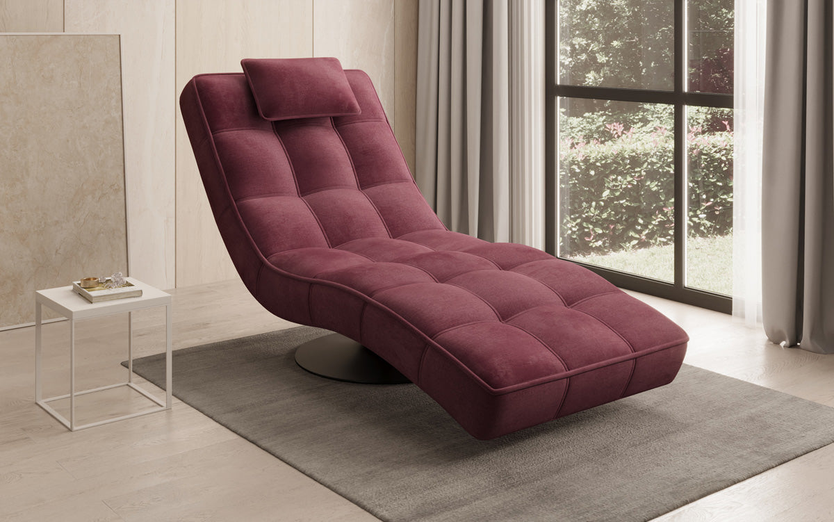 Designer Relax Lounger Livara Velvet with Swivel Function