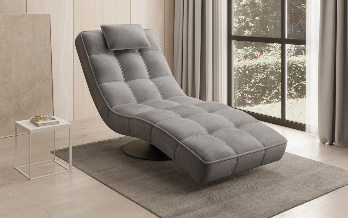 Designer Relax Lounger Livara Velvet with Swivel Function