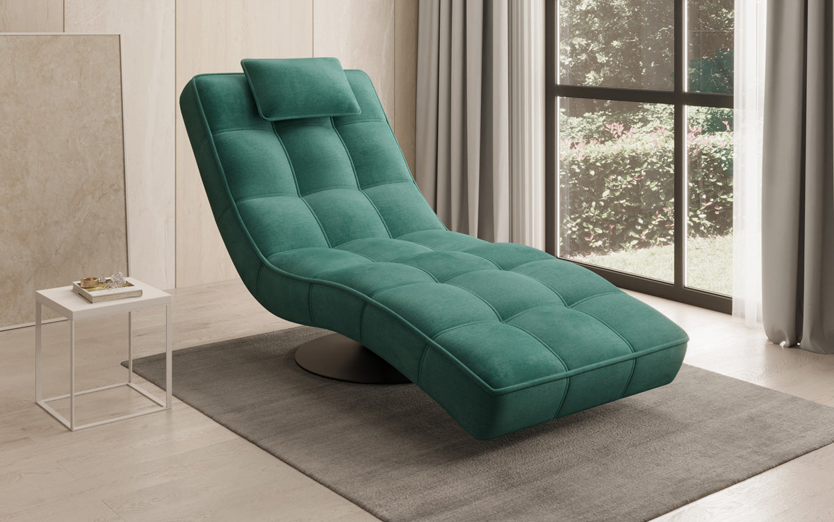Designer Relax Lounger Livara Velvet with Swivel Function