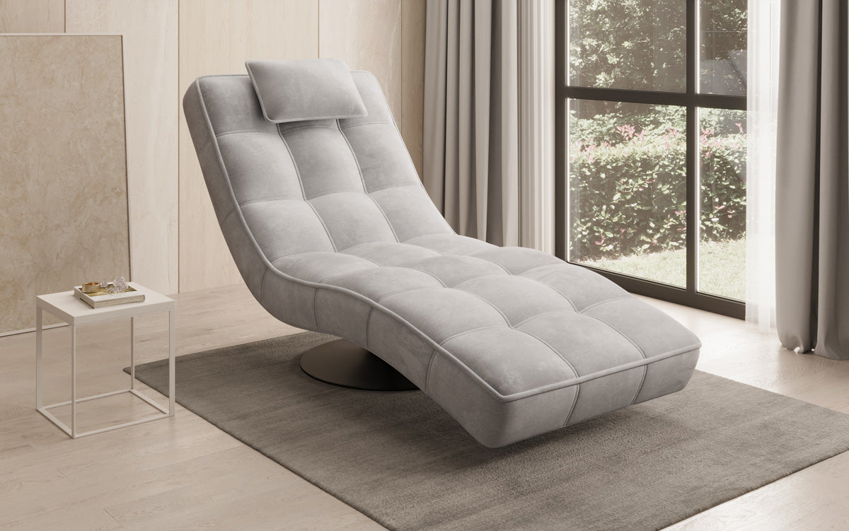 Designer Relax Lounger Livara Velvet with Swivel Function