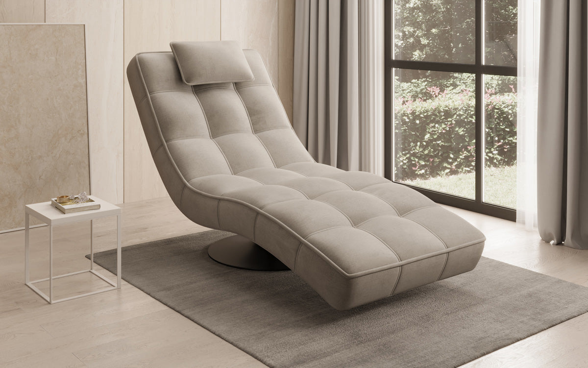 Designer Relax Lounger Livara Velvet with Swivel Function