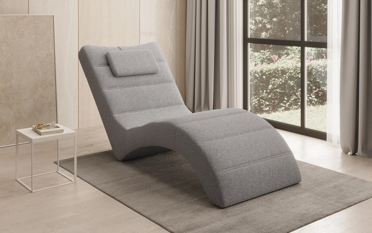 Designer Relax Lounger Leon in Bouclé