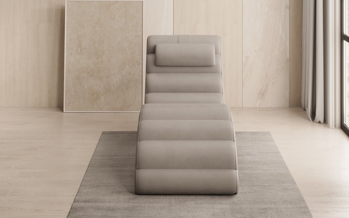 Chaise longue design Malina en cuir véritable