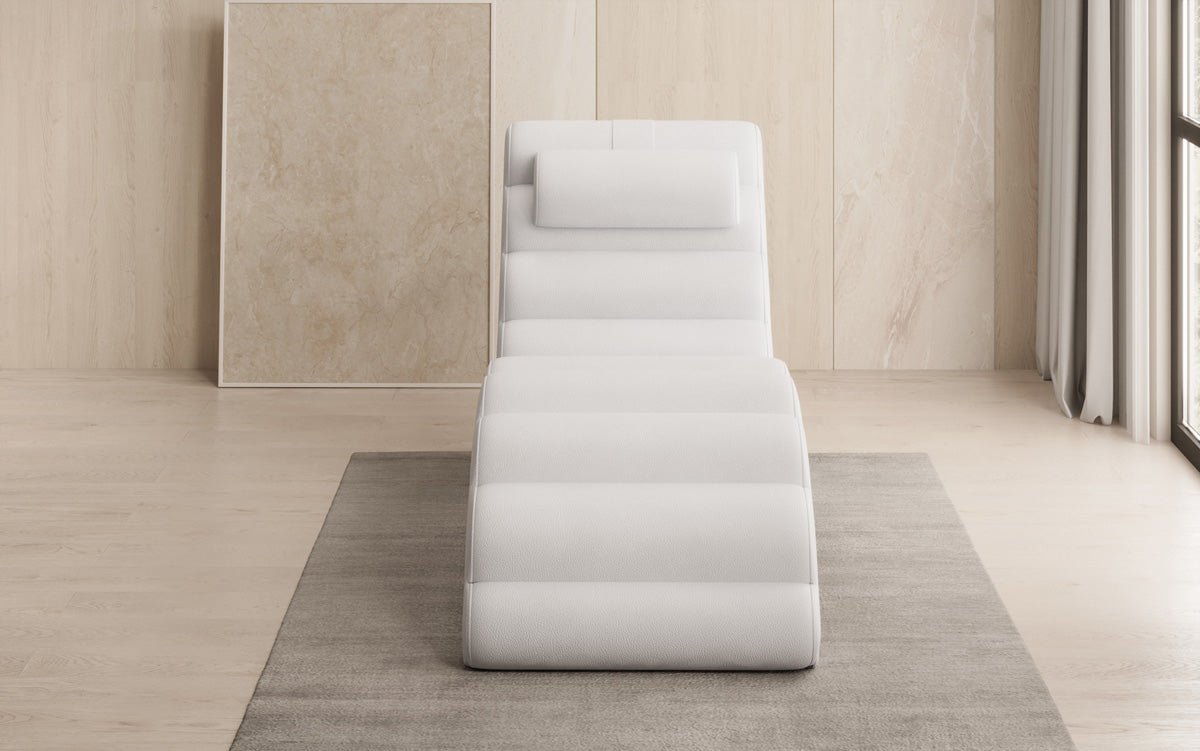 Chaise longue design Malina en cuir véritable