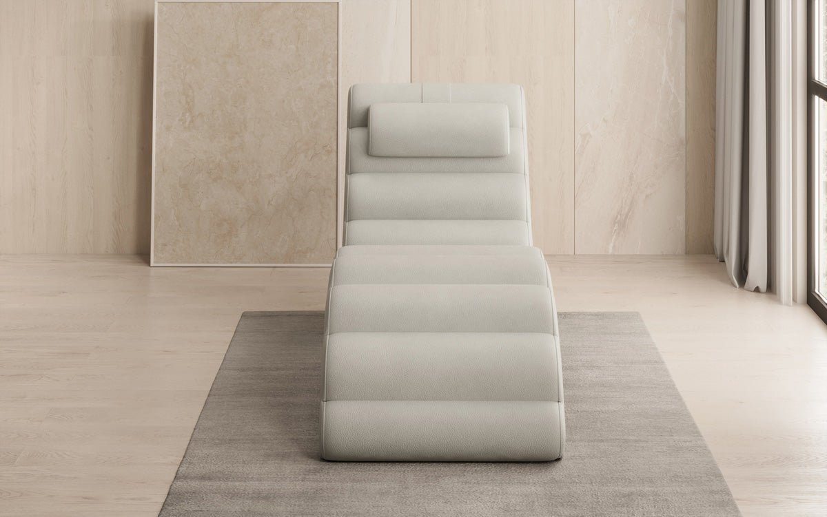 Chaise longue design Malina en cuir véritable