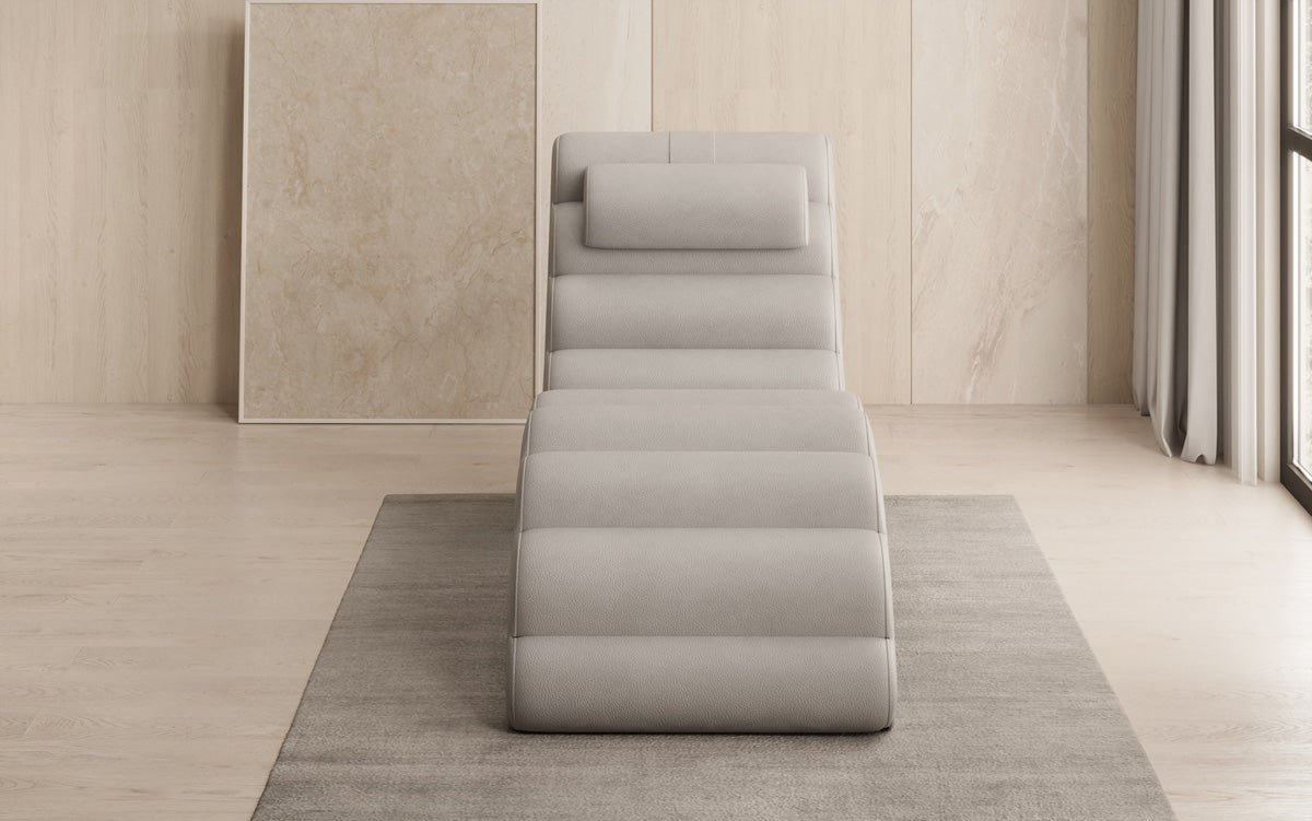Chaise longue design Malina en cuir véritable