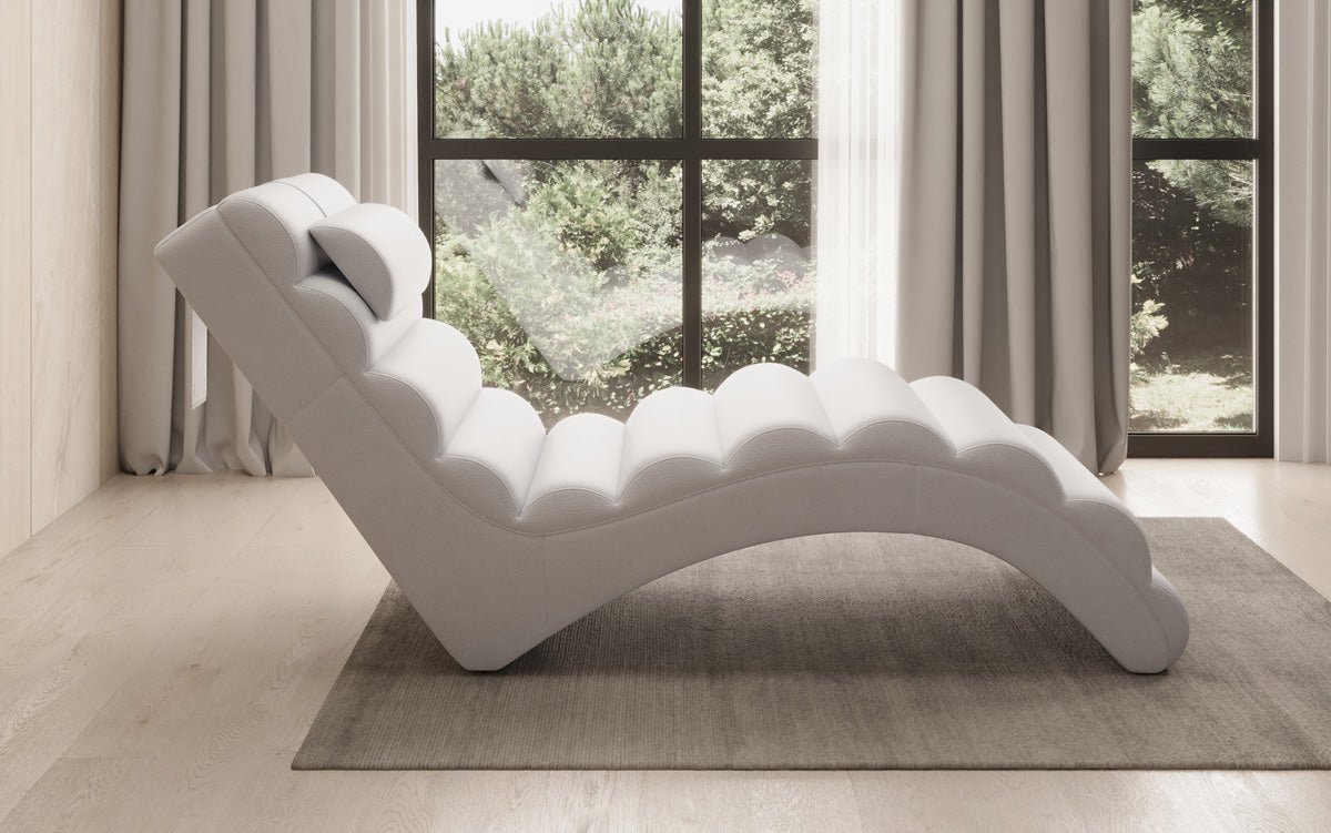 Chaise longue design Malina en cuir véritable