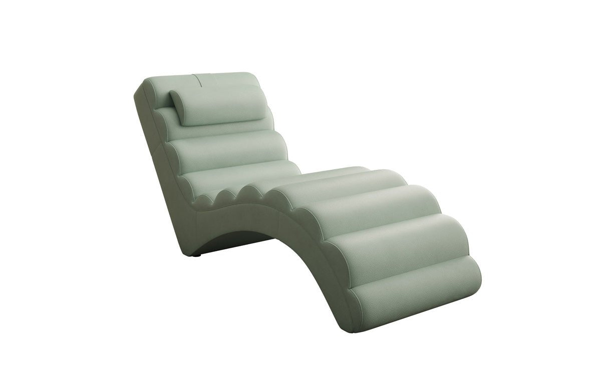 Chaise longue design Malina en cuir véritable