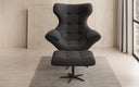 Designer Sofa-Sessel Aurelio inkl. Beistellhocker a Bouclé
