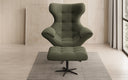 Designer Sofa-Sessel Aurelio inkl. Beistellhocker a Bouclé