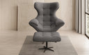 Designer Sofa-Sessel Aurelio inkl. Beistellhocker a Bouclé