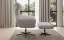 Designer Sofa-Sessel Aurelio inkl. Beistellhocker a Bouclé