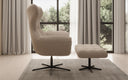 Designer Sofa-Sessel Aurelio inkl. Beistellhocker a Bouclé