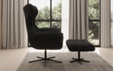 Designer Sofa-Sessel Aurelio inkl. Beistellhocker a Bouclé