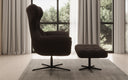 Designer Sofa-Sessel Aurelio inkl. Beistellhocker a Bouclé
