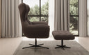 Designer sofa armchair Aurelio incl. side stool in fabric