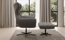 Designer sofa armchair Aurelio incl. side stool in fabric