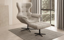 Designer sofa armchair Aurelio incl. side stool in fabric