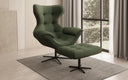 Designer sofa armchair Aurelio incl. side stool in fabric