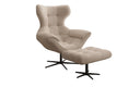 Designer Sofa-Sessel Aurelio inkl. Beistellhocker a Bouclé