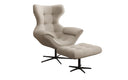 Designer sofa armchair Aurelio incl. side stool in fabric