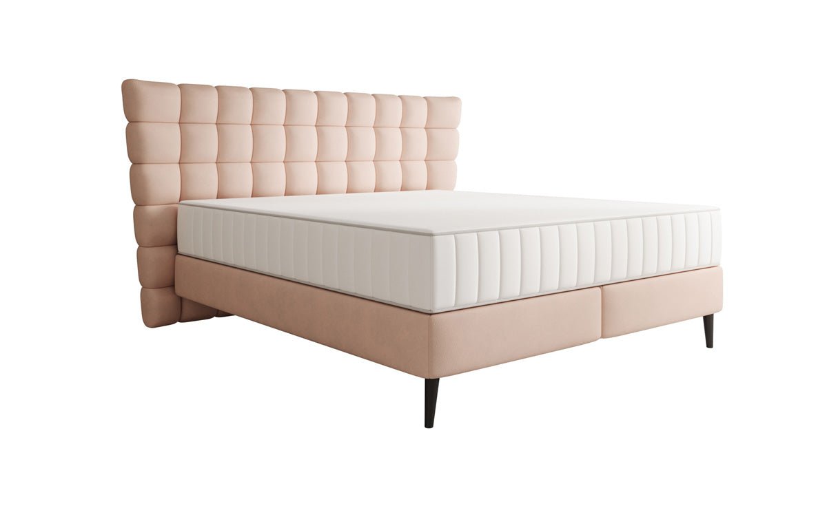 Box spring bed Alvion in genuine leather
