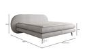 Lit boxspring Marisol avec tête de lit ovale en Bouclé