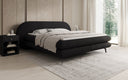 Lit boxspring Marisol avec tête de lit ovale en Bouclé