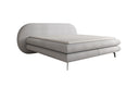 Lit boxspring Marisol avec tête de lit ovale en Bouclé