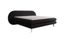 Lit boxspring Marisol avec tête de lit ovale en Bouclé