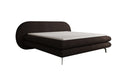 Lit boxspring Marisol avec tête de lit ovale en Bouclé