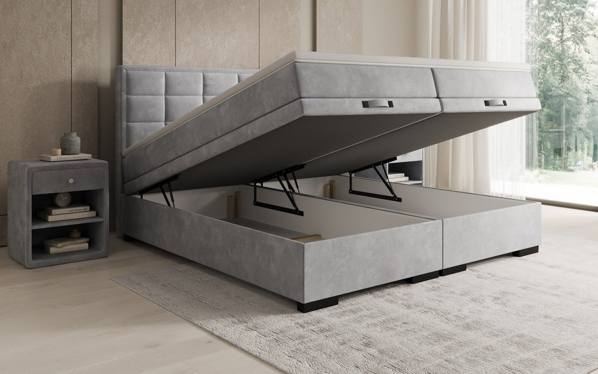 Boxspringbett Alessia mat Späicherplaz a Samt