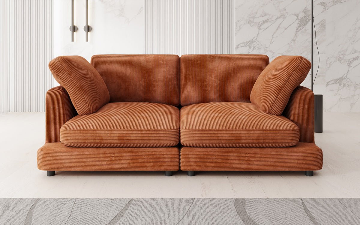 Designer 2 Seater Sofa Thalessa in Corduroy
