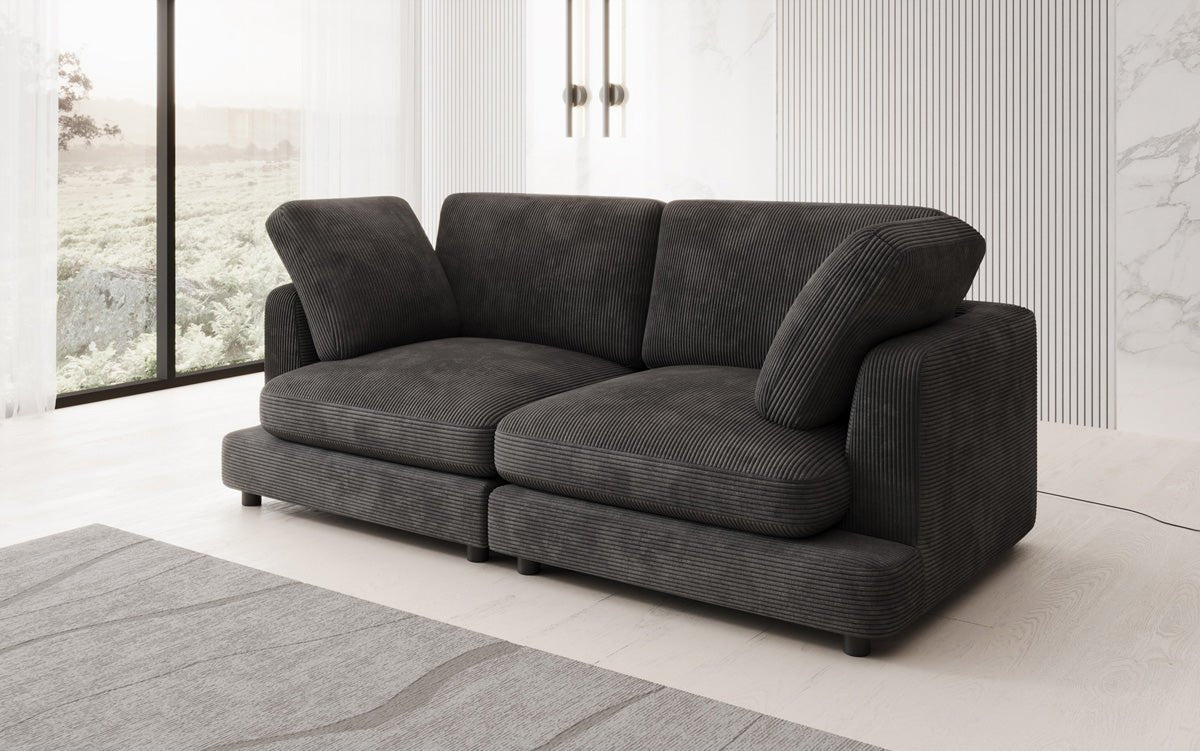 Designer 2 Seater Sofa Thalessa in Corduroy