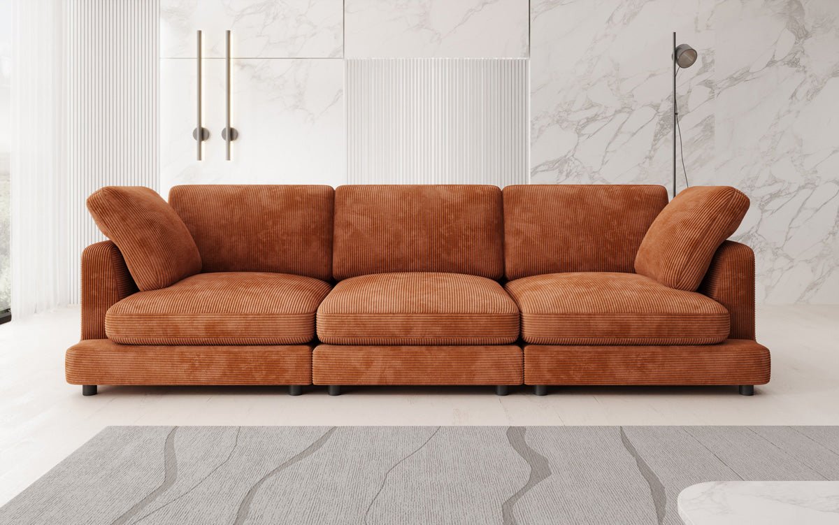 Designer 3 Seater Sofa Thalessa in Corduroy