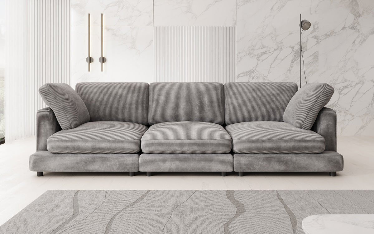 Designer 3 Seater Sofa Thalessa in Corduroy
