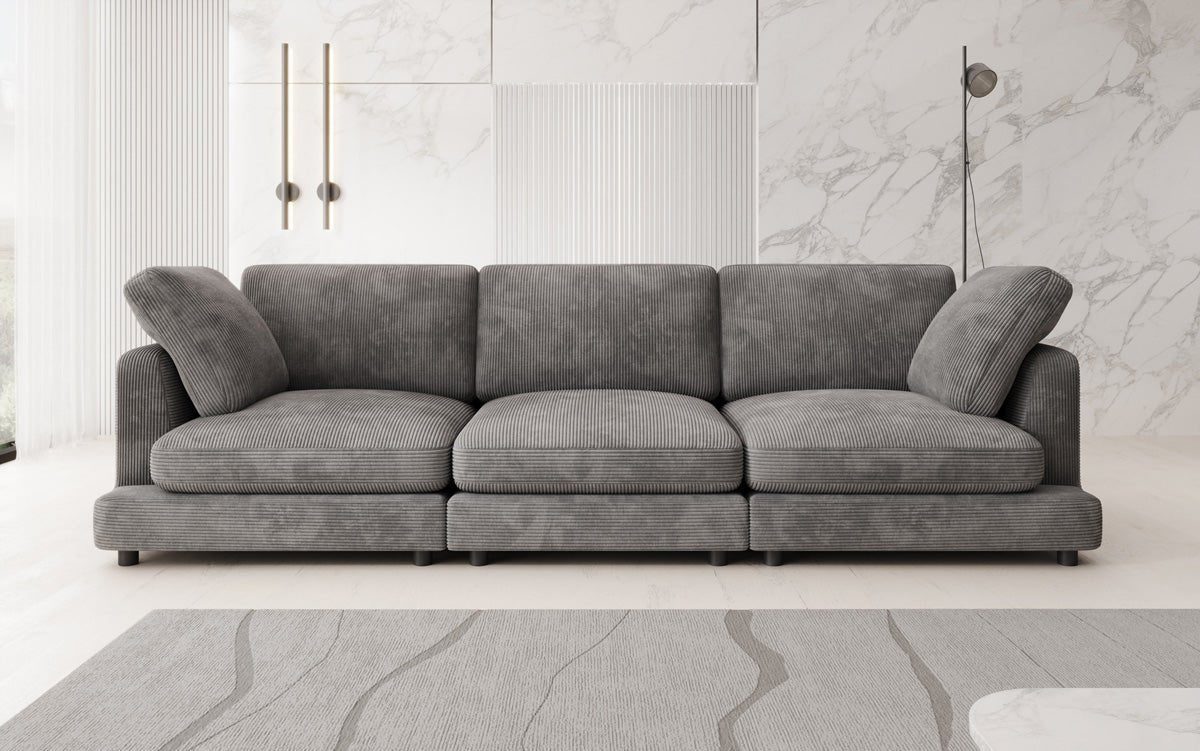 Designer 3 Seater Sofa Thalessa in Corduroy