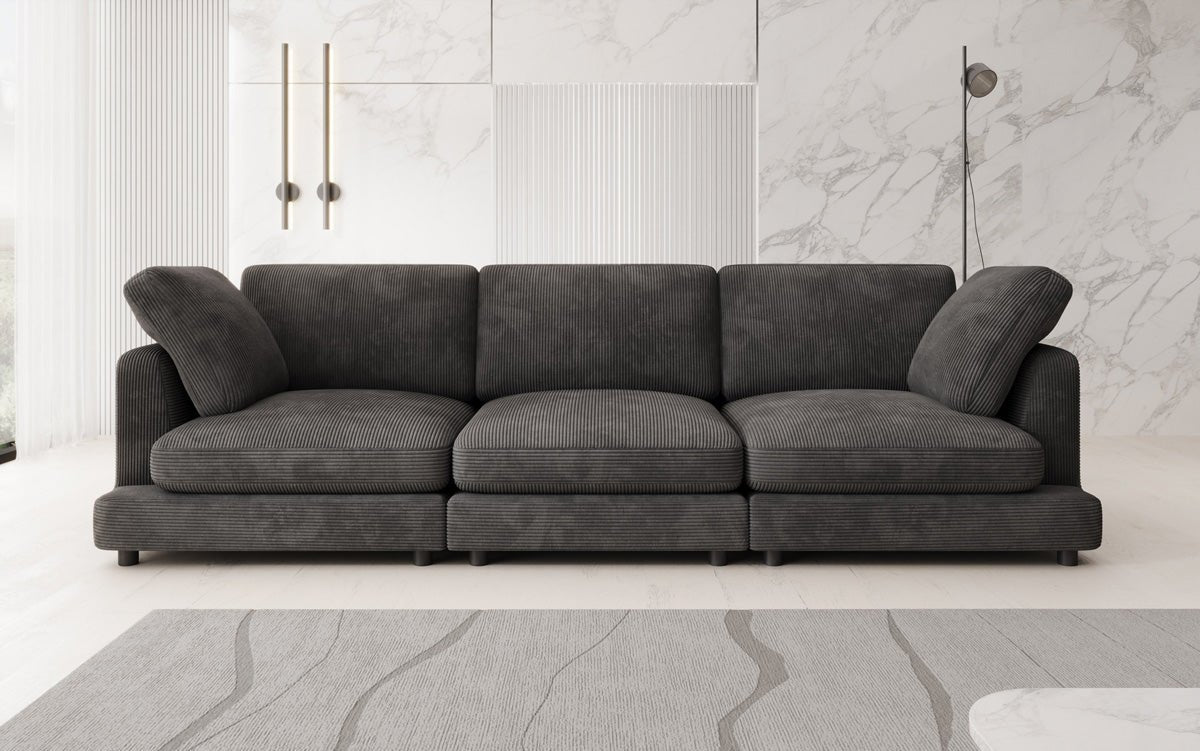 Designer 3 Seater Sofa Thalessa in Corduroy