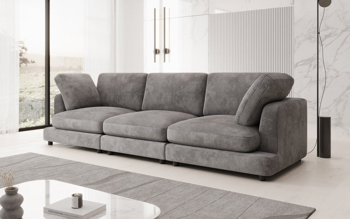 Designer 3 Seater Sofa Thalessa in Corduroy