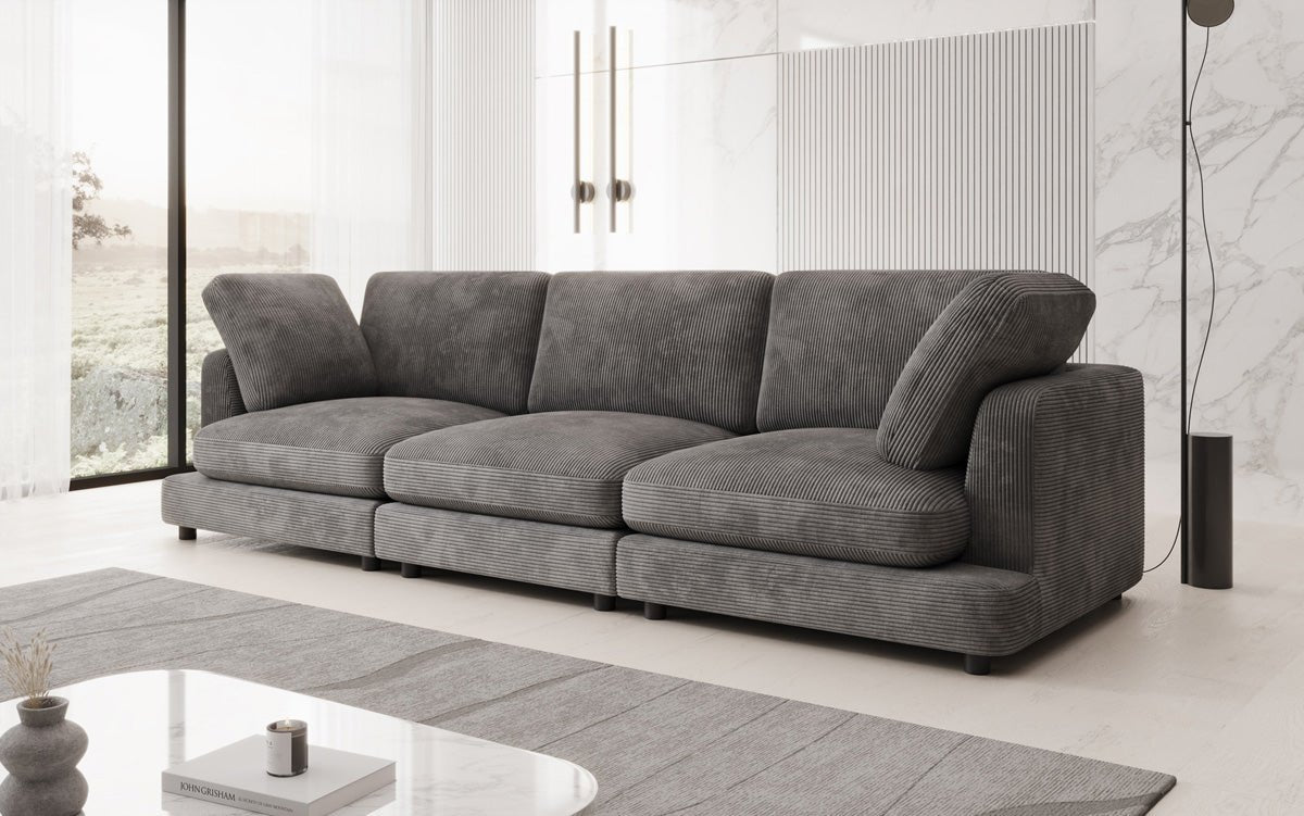 Designer 3 Seater Sofa Thalessa in Corduroy
