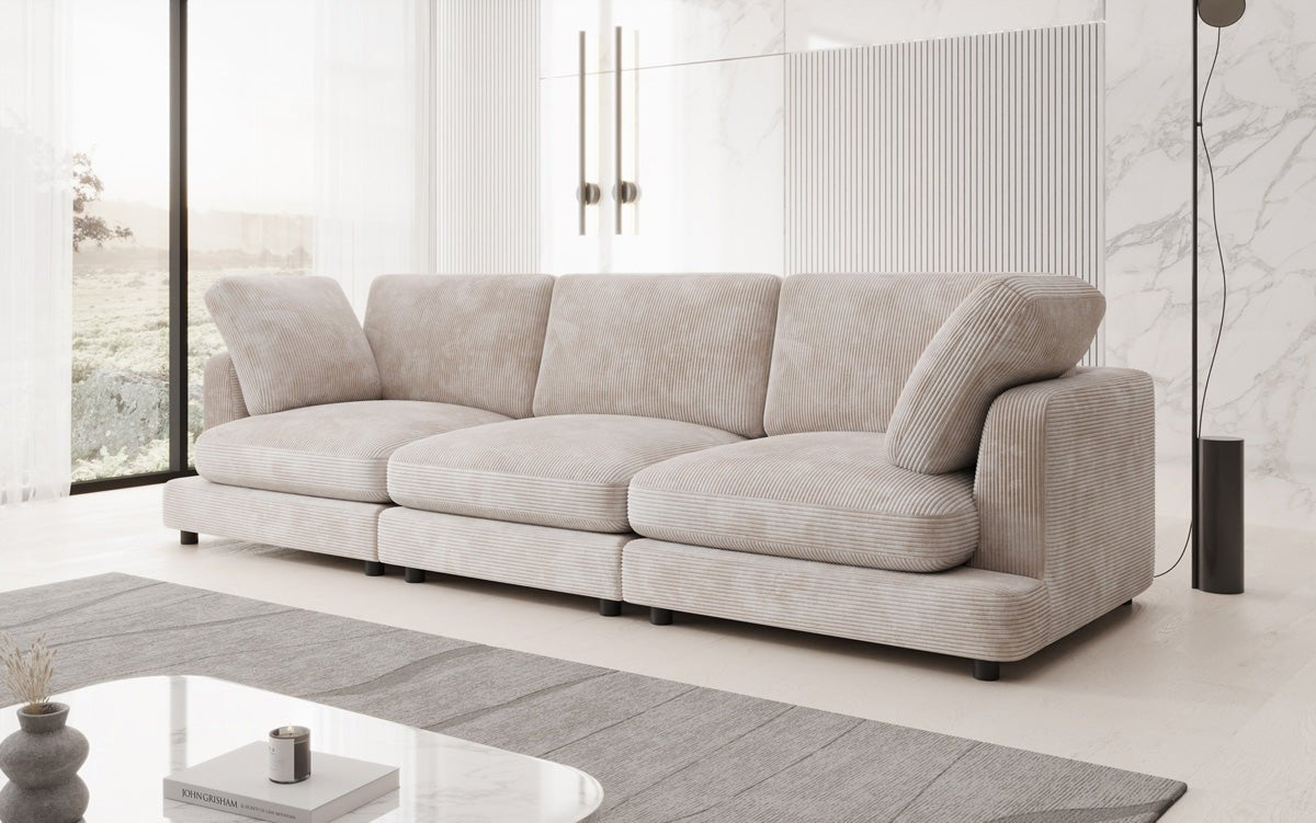 Designer 3 Seater Sofa Thalessa in Corduroy