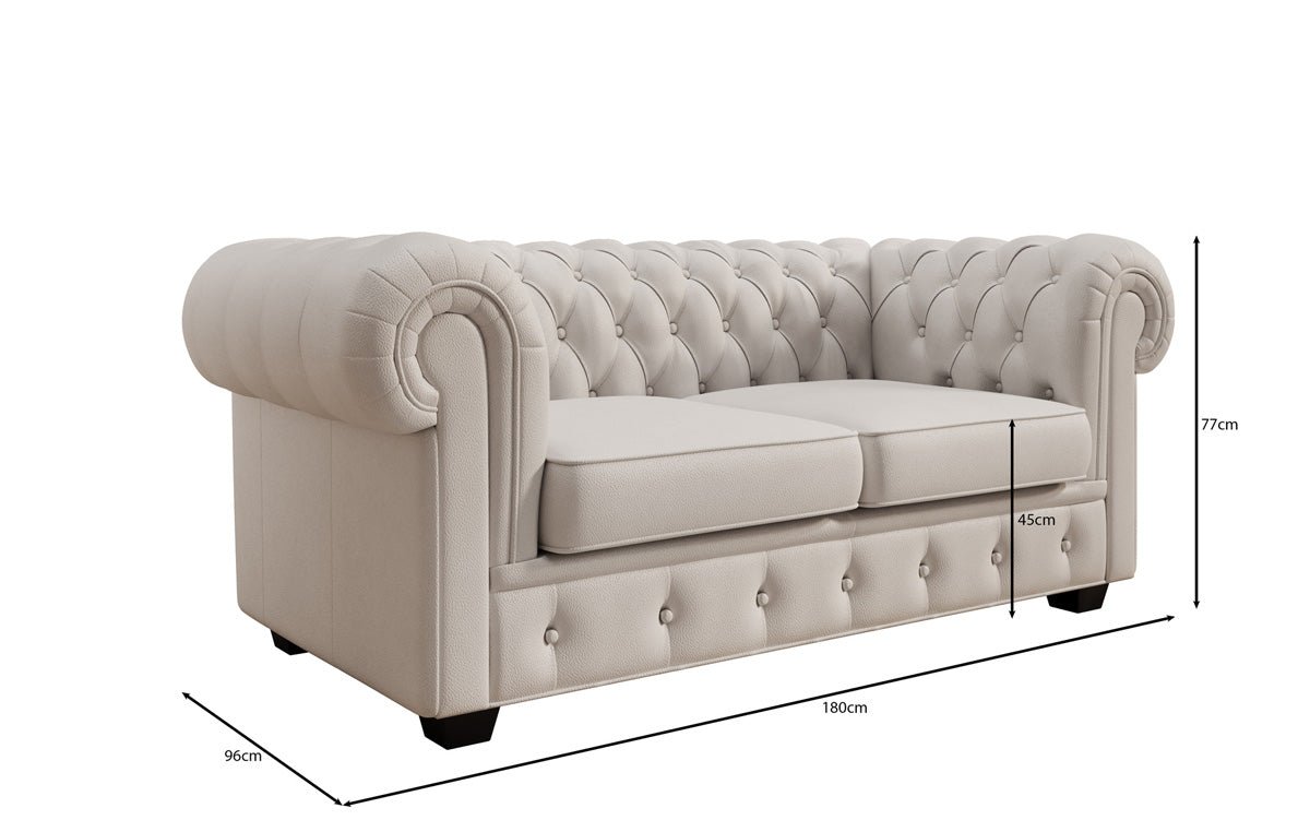 Chesterfield 2 Sëtz Sofa Royal a Echtläder