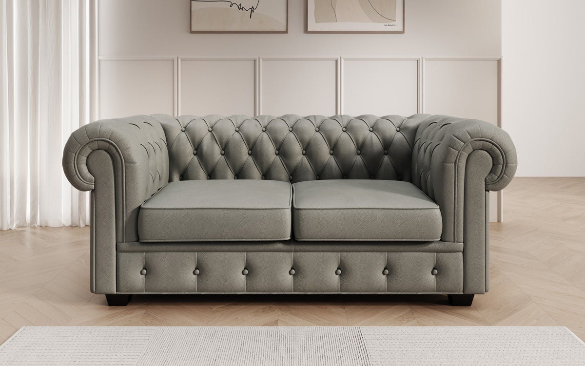 Chesterfield 2 Sëtz Sofa Royal a Echtläder