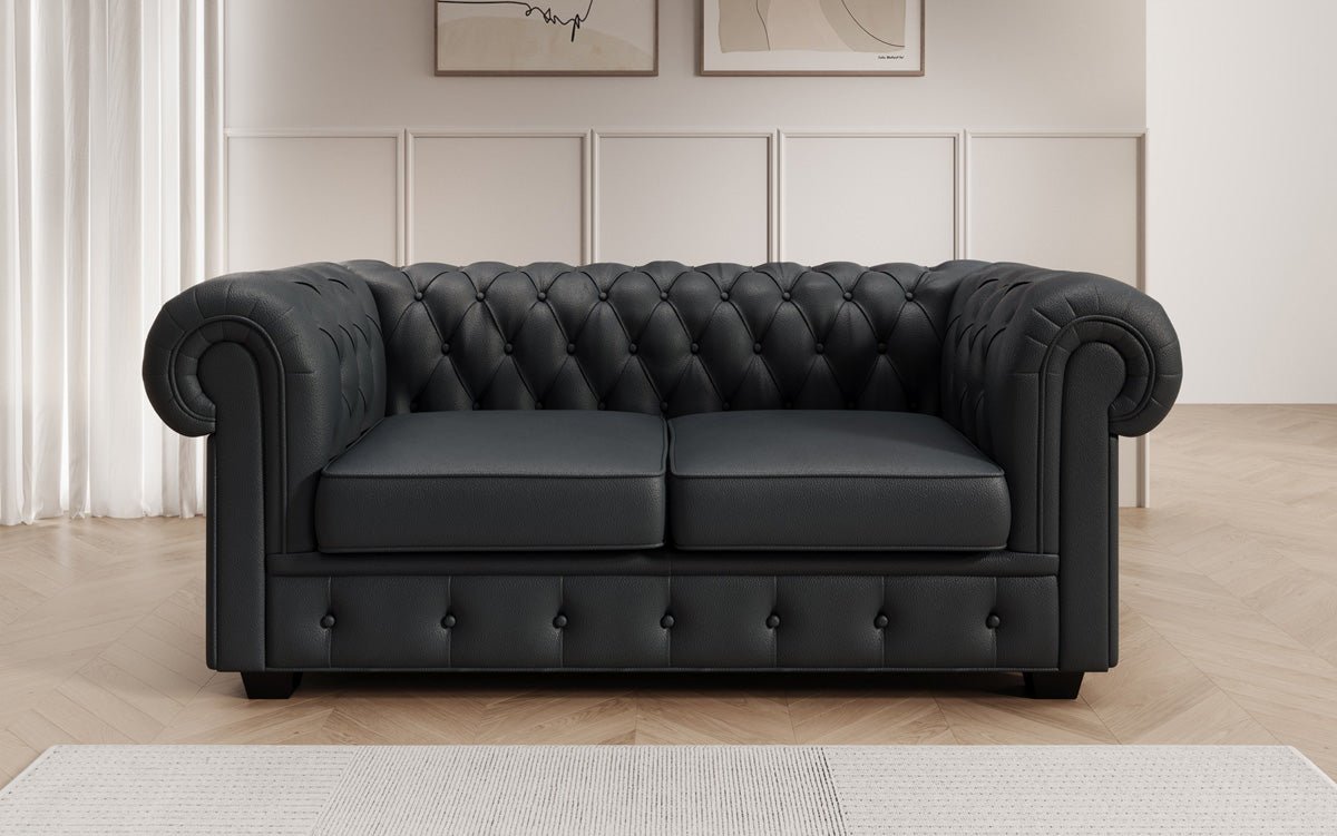 Chesterfield 2 Sëtz Sofa Royal a Echtläder
