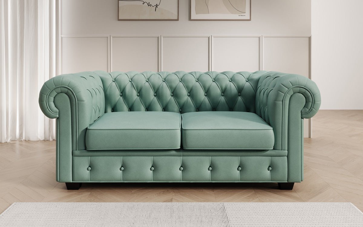 Chesterfield 2 Sëtz Sofa Royal a Echtläder