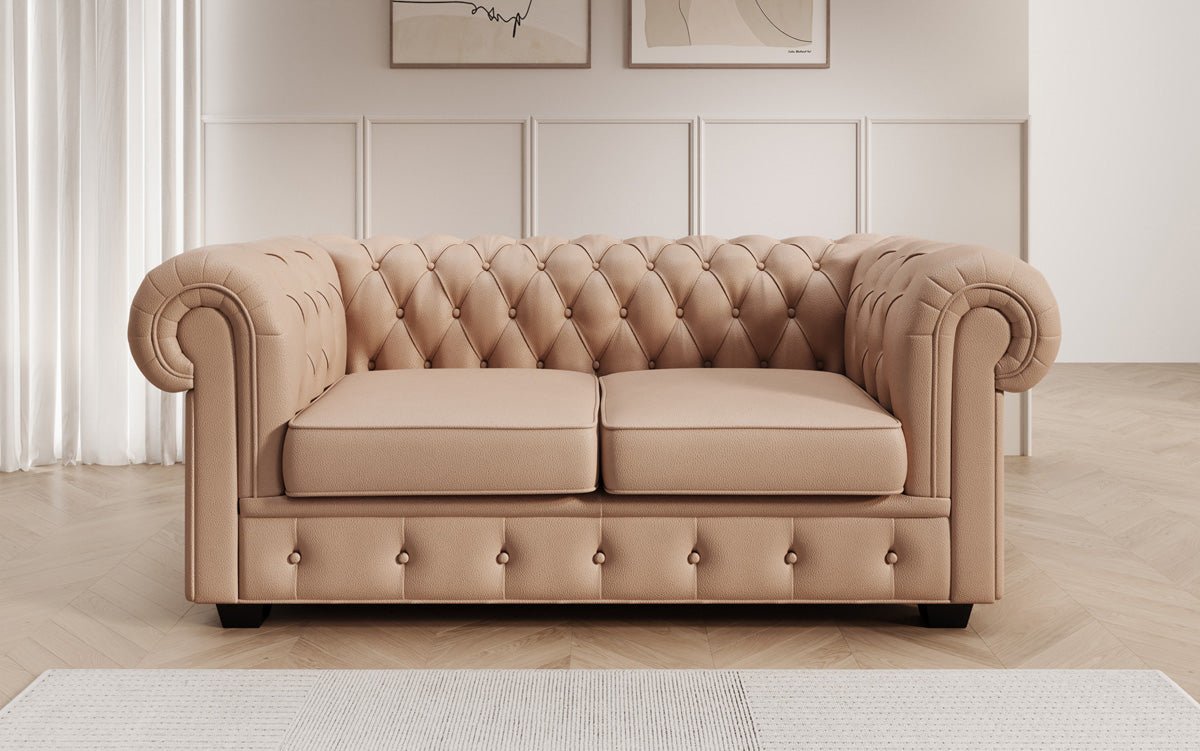 Chesterfield 2 Sëtz Sofa Royal a Echtläder