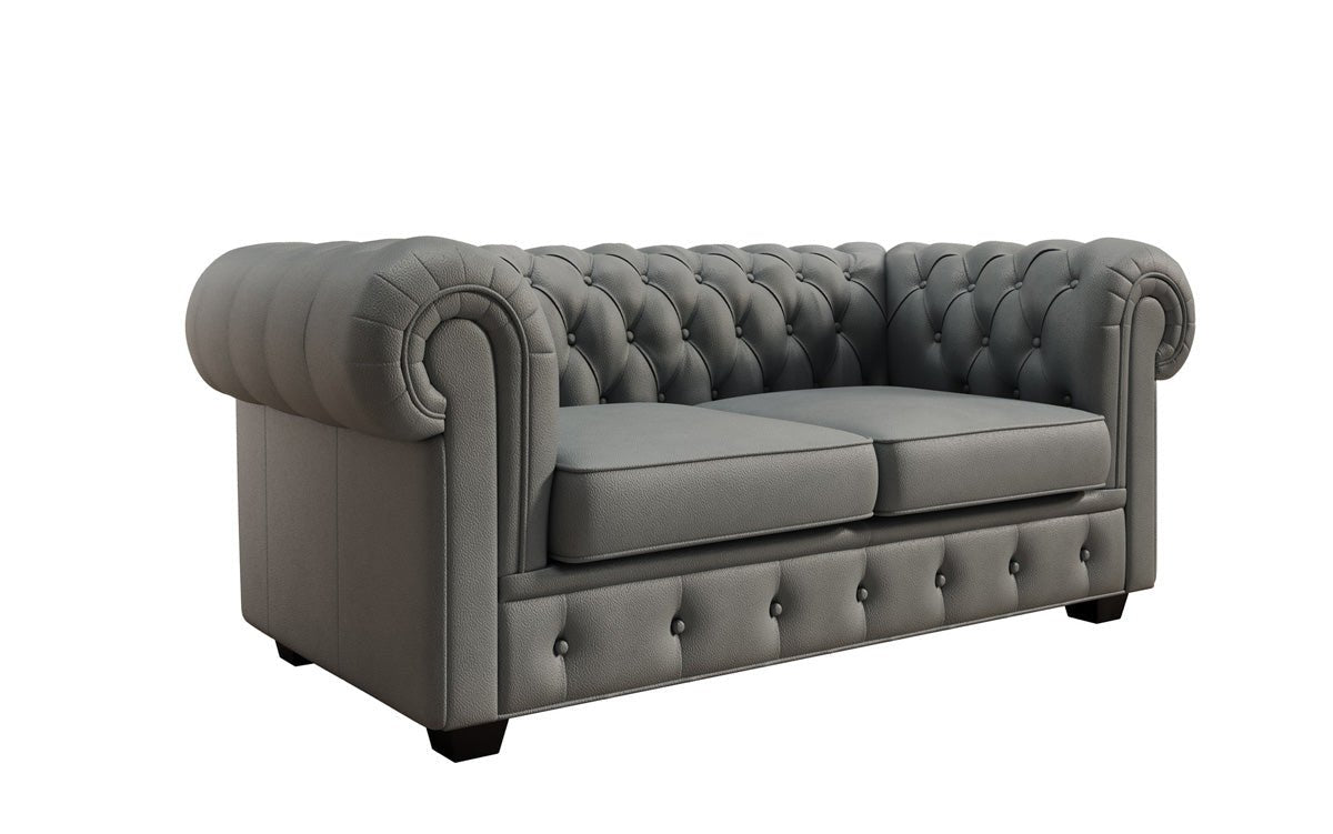 Chesterfield 2 Sëtz Sofa Royal a Echtläder