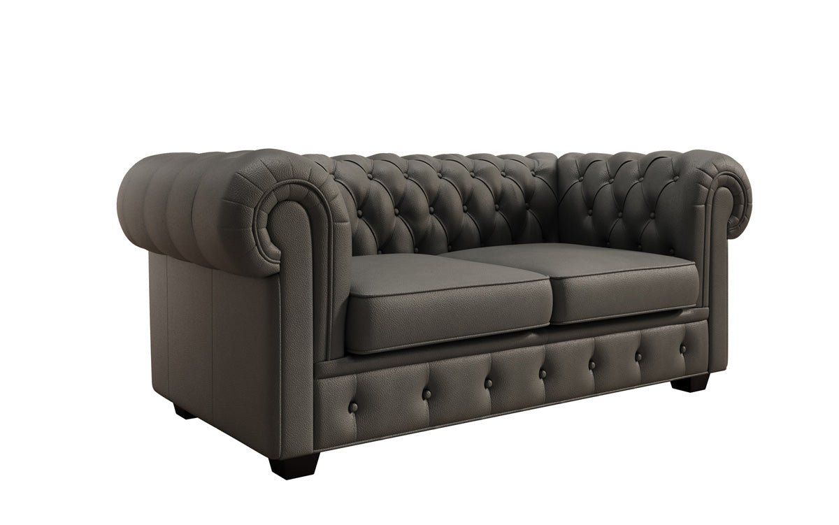 Chesterfield 2 Sëtz Sofa Royal a Echtläder